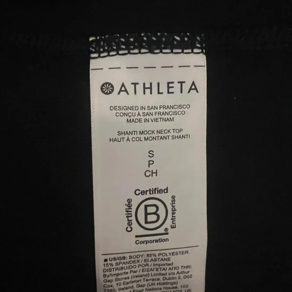 Athleta Shanti Mock Neck Longsleeve Top Black Small Open Back - Picture 6 of 6